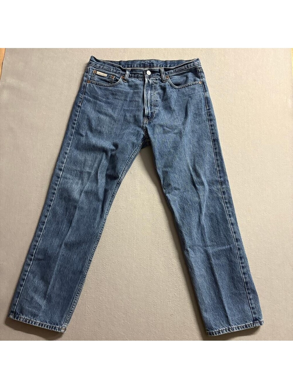 Calvin Klein Standard Straight Jeans Mens 34x30 Blue Denim Classic Fit Pant